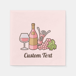 Rose Wine Napkins