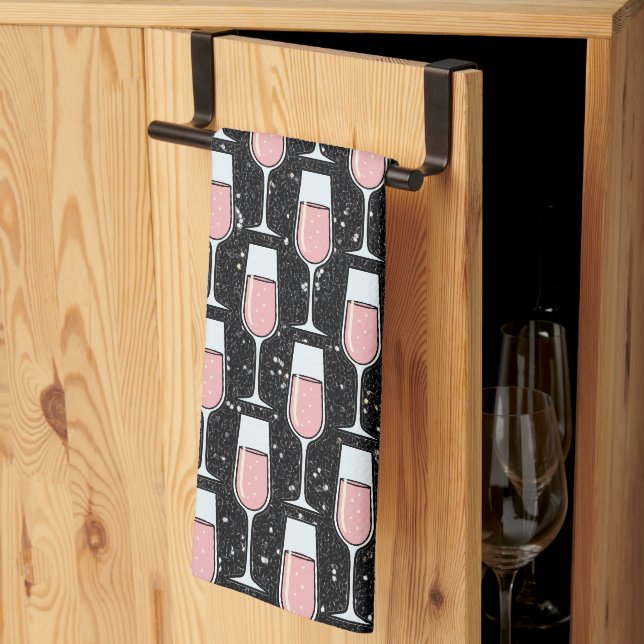 Rose Wine Pattern Kitchen Towel (Thirds Fold)