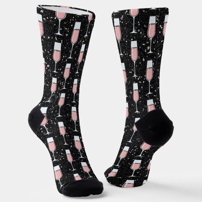 Rose Wine Pattern Socks (Angled)