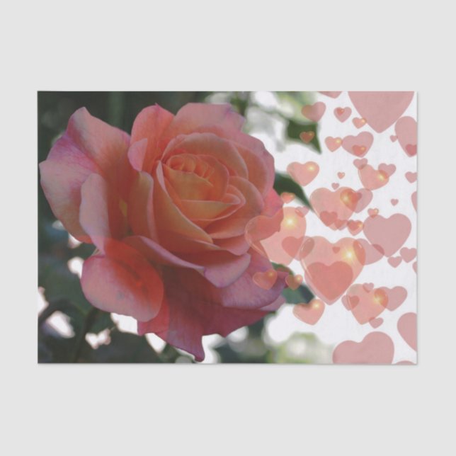 Rose With Hearts Tissue Paper (Front)