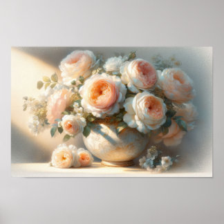 Rose with Vase Poster
