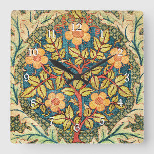 Rose Wreath by William Morris, popular design Square Wall Clock