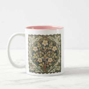 Rose Wreath by William Morris Two-Tone Coffee Mug