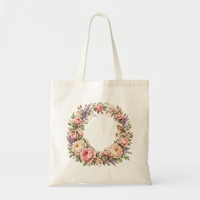 rose wreath tote bag (Front)