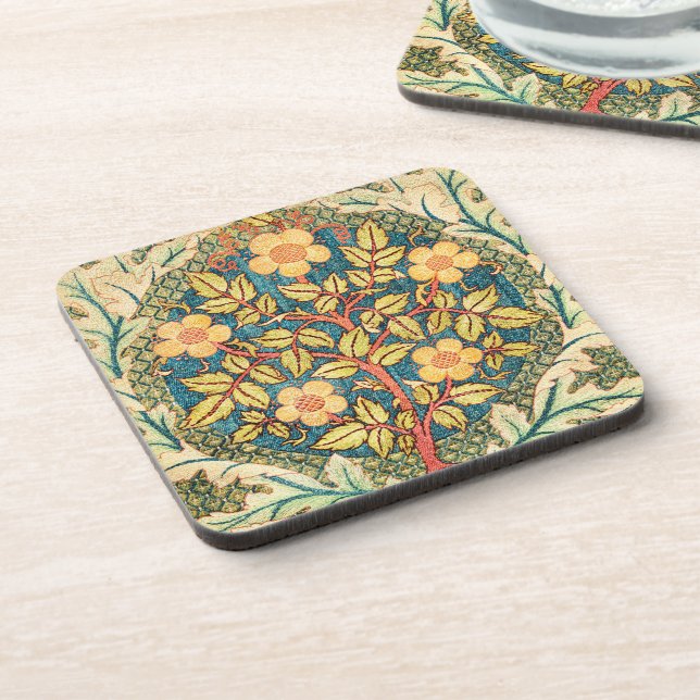 Rose Wreath - William Morris - Dessous de verre d' (Côté gauche)