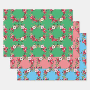 Rose Wreath Wrapping Paper