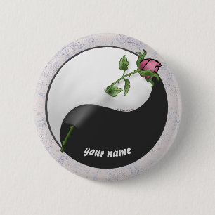 Rose Yin Yang button