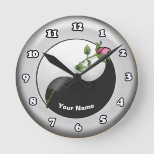 Rose Yin Yang horloges