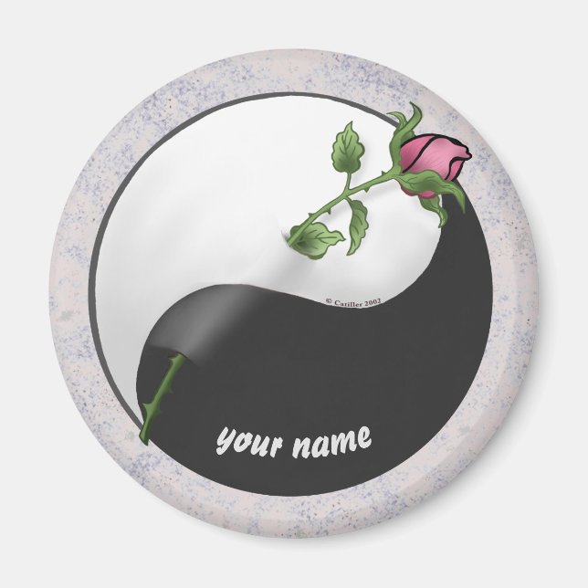 Rose Yin Yang   magnet (Front)