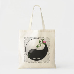 Rose Yin Yang tote bags