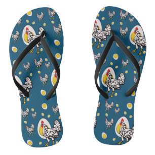 Roseanne Chicken - Funny Roseanne Rooster and Egg Flip Flops