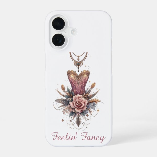 Roseate Elegance iPhone 16 Case (Back)