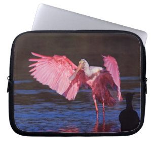 Roseate Spoonbill (Ajaia ajaja) with Cormorant Laptop Sleeve