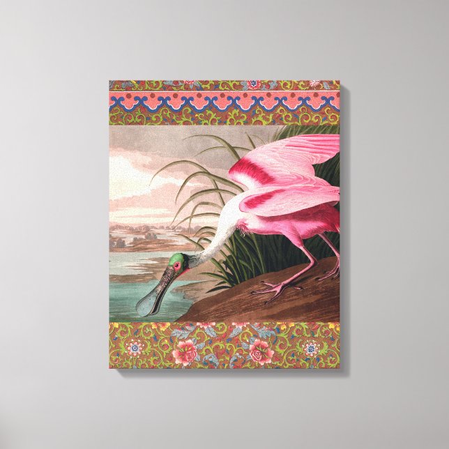 Roseate Spoonbill Audubon Bird Wildlife Canvas Print (Front)