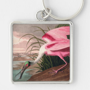 Roseate Spoonbill Audubon Bird Wildlife Keychain