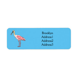 Roseate spoonbill bird cartoon illustration 