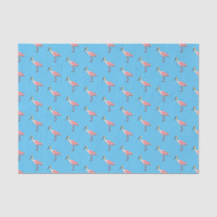 Roseate spoonbill bird cartoon illustration  tissue paper