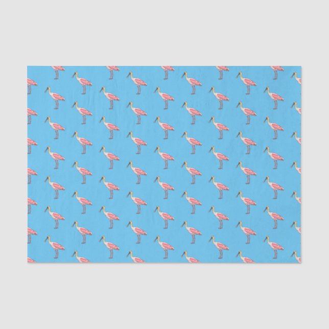 Roseate spoonbill bird cartoon illustration  tissue paper (Front)