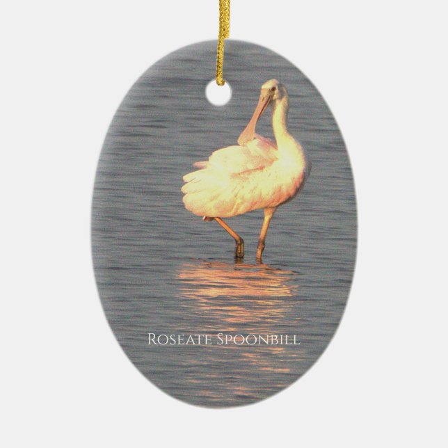 Roseate Spoonbill Bird Ornament  (Front)