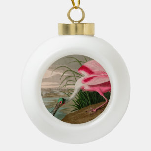 Roseate Spoonbill Birds of America Audubon Print Ceramic Ball Christmas Ornament