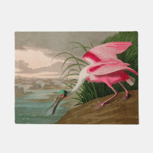 Roseate Spoonbill Birds of America Audubon Print Doormat