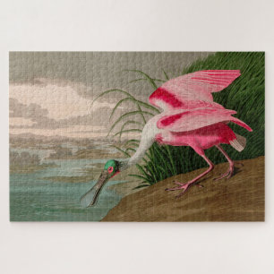 Roseate Spoonbill Birds of America Audubon Print Jigsaw Puzzle