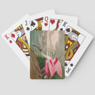 Roseate Spoonbill Birds of America Audubon Print Playing Cards