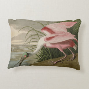 Roseate Spoonbill from Audubon's Birds of America Accent Pillow