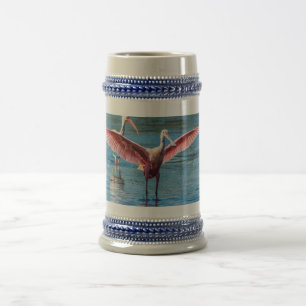 Roseate Spoonbill Grey/Blue 22 oz Stein