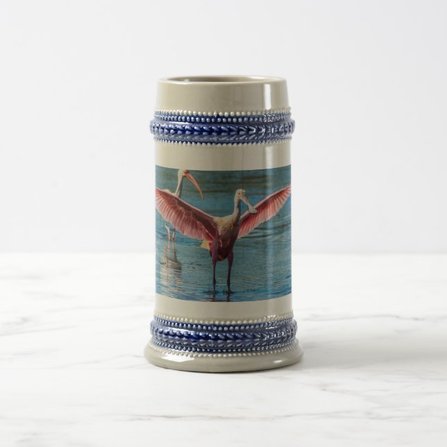 Roseate Spoonbill Grey/Blue 22 oz Stein (Center)