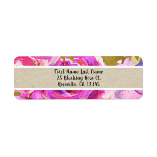 Roseaux de rose or et violet moderne floral chic t