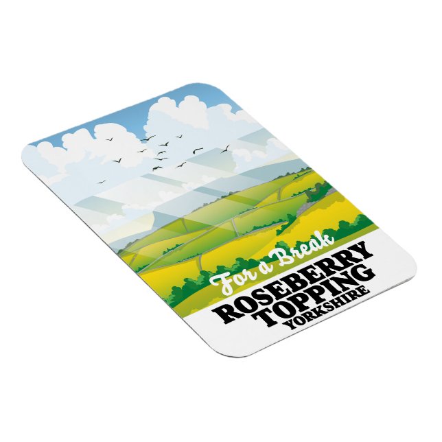 Roseberry Topping Yorkshire travel poster Magnet (Right Side)