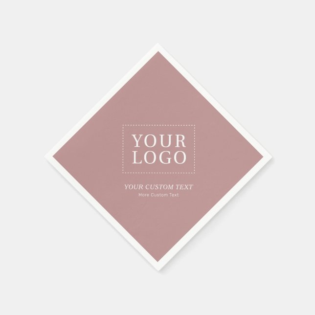 RoseBrown Branded Custom Business Logo Promotional Napkin (Corner)