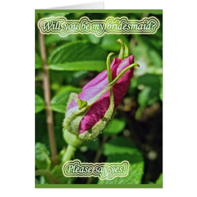 Rosebud Bridesmaid Request Card (Front)