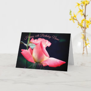Rosebud Delight Floral Personalized Birthday Card