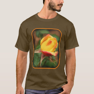 Rosebud Floral Art Photo Painting T-Shirt