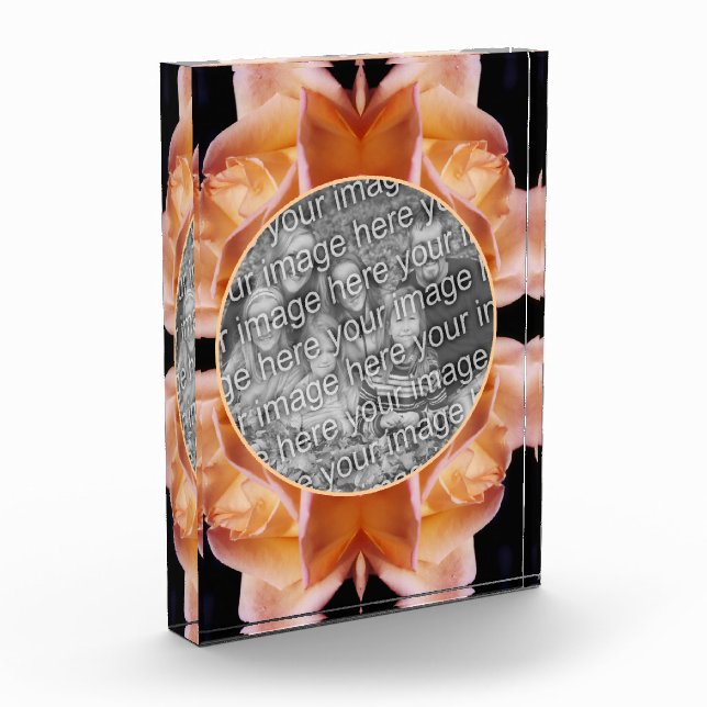 Rosebud Flower Tinted Add Your Own  Photo Block (Left)