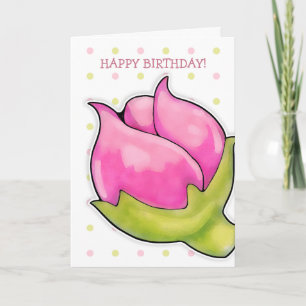 Rosebud Joy dots Birthday Card