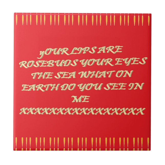 Rosebud lips eyes like the sea romance Valentine   Tile (Front)