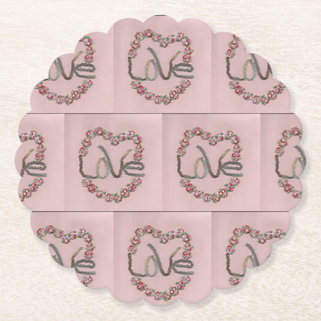 Rosebud Love Paper Coaster (Front)