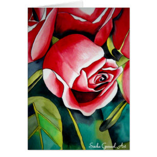 Rosebud rose aquarelle peinture art fleur