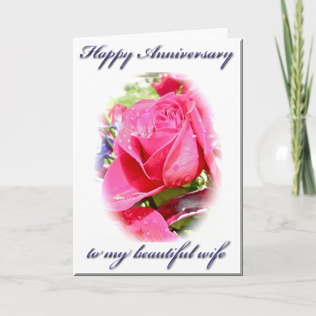 Rosebud Wife Anniversary Card (Front)