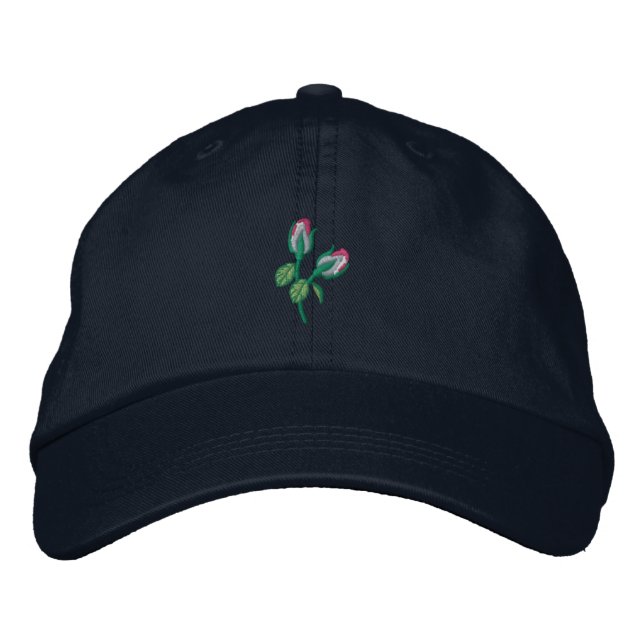 Rosebuds Embroidered Hat (Front)