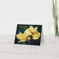 Rosebuds Jaune Carte de remerciements Florale