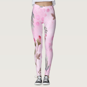 Rosebuds, polka dots: summer floral. leggings