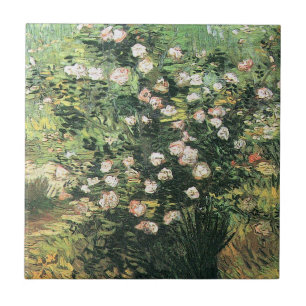 Rosebush in Blossom by Vincent van Gogh Tile