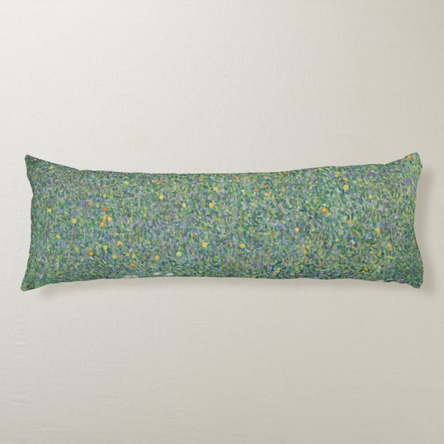 Rosebushes under the trees - Gustav Klimt Body Pillow (Front)