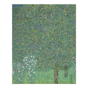 Rosebushes under the trees - Gustav Klimt Poster
