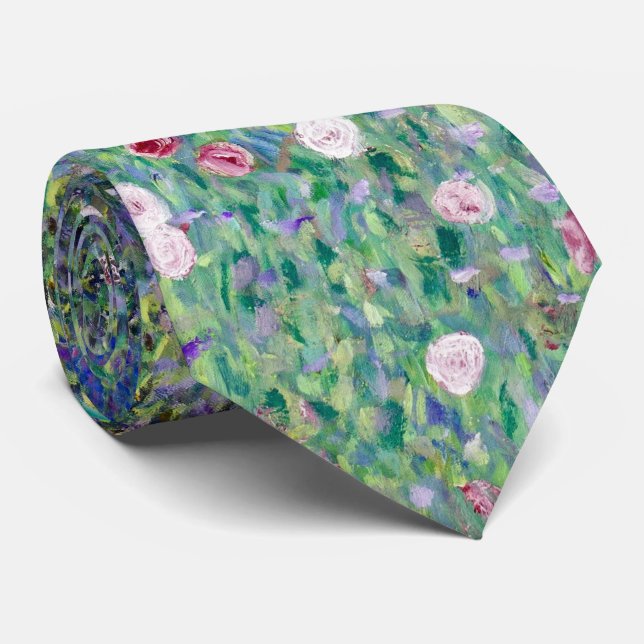 Rosebushes Under The Trees, Gustav Klimt Tie (Rolled)