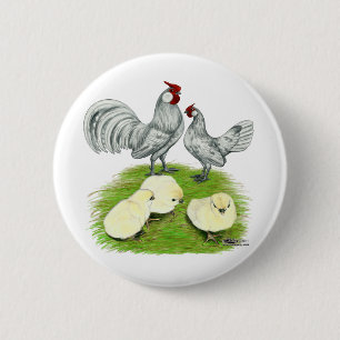 Rosecomb Bantams and Chicks 2 Inch Round Button